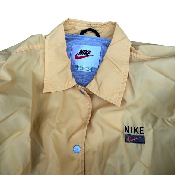 VINTAGE Nike Jacket White Tab Yellow Nylon Cotton Lined - Picture 13 of 13